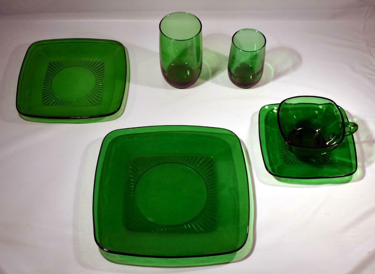 Vintage Anchor Hocking Charm Forest Green Dinnerware Pieces - Multiples Avail.