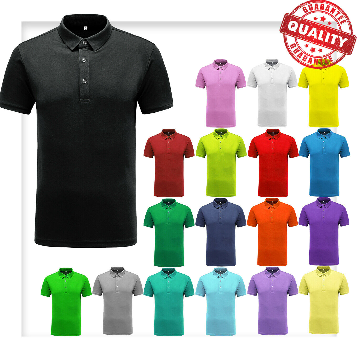 Men's Polo Shirt Dri-fit Golf Sports Cotton T Shirt Jersey Casual Short Sleeve