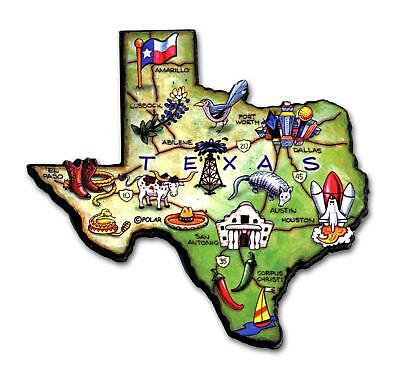 Texas The Lone Star State Artwood Jumbo Fridge Magnet