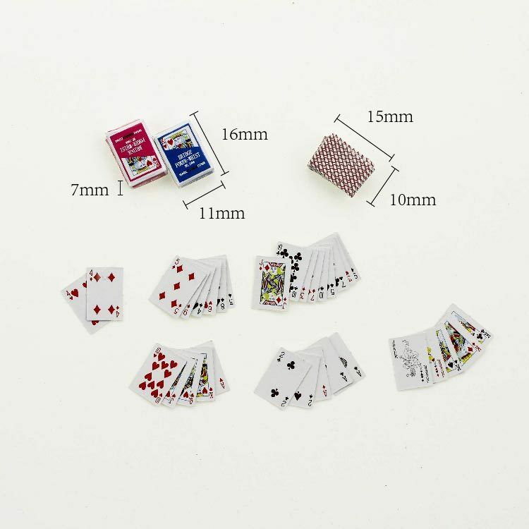 Doll House Miniature Playing Game Cards Mini Poker Set Re-ment Accessories Toy