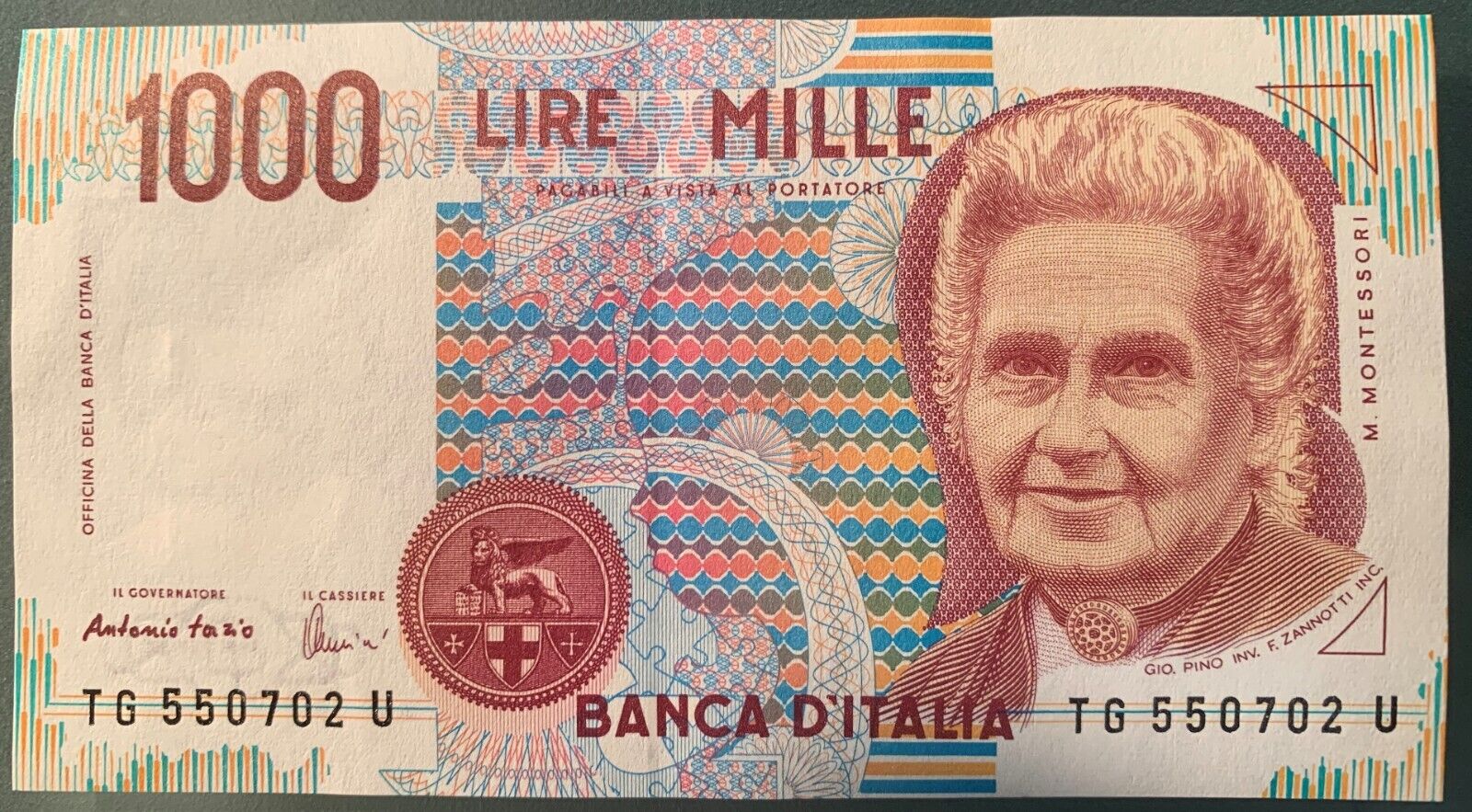 ITALY 1000 (1,000) Lire, 1990, P-114