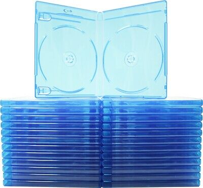 (25) Double Blu-Ray Standard Empty Replacement Boxes Cases 2 Disc 12mm #BR2R12BL